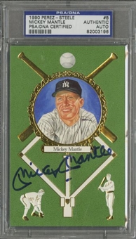 Mickey Mantle Signed 1990 Perez-Steele Card